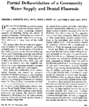 Partial defluoridation of a community water supply and dental fluorosis