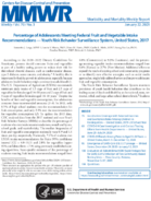 Percentage of Adolescents Meeting Federal Fruit and Vegetable Intake Recommendations  Youth Risk Behavior Surveillance System United States 2017