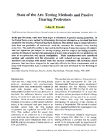 State of the Art New Testing Methods and Passive Hearing Protectors