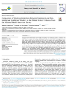 Comparison of Working Conditions Between Immigrant and NonImmigrant Healthcare Workers in the United States Evidence from the National Health Interview Survey