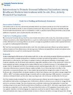 Interventions to Promote Seasonal Influenza Vaccinations among Healthcare Workers Interventions with Onsite Free Actively Promoted Vaccinations