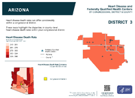 AZ Congressional District 03 Heart Disease and Federally Qualified Health Centers Map 118th Congress