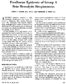 Foodborne epidemic of group A beta hemolytic streptococcus