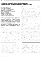 Prevalence of medical technology assistance among children in Massachusetts in 1987 and 1990