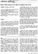 Public health impact of the 1992 Los Angeles civil unrest