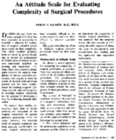 An Attitude Scale For Evaluating Complexity Of Surgical Procedures