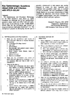 Key Epidemiologic Questions About AIDS And Infection With HTLVIIILAV