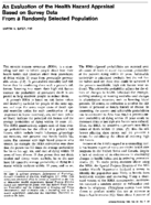 An evaluation of the health hazard appraisal based on survey data from a randomly selected population