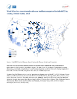 West Nile virus neuroinvasive disease incidence reported to ArboNET by county United States 2016