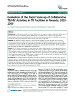 Evaluation of the Rapid Scaleup of Collaborative TBHIV Activities in TB Facilities in Rwanda 20052009