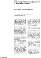 Relationship of pulmonary dysfunction to respiratory infection A study of New York City office workers