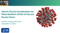 Interim clinical considerations for PfizerBioNTech COVID19 vaccine booster doses