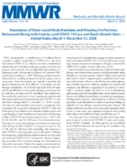 Association of Stateissued Mask Mandates and Allowing Onpremises Restaurant Dining with Countylevel COVID19 Case and Death Growth Rates  United States March 1December 31 2020