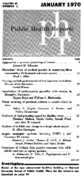 Public Health Reports  v 85 no 1  table of contents