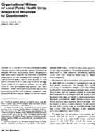 Organizational milieus of local public health units analysis of response to questionnaire