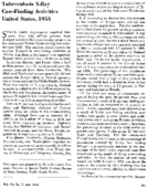 Tuberculosis Xray casefinding activities United States 1953