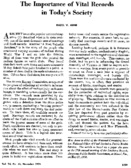 The importance of vital records in todays society