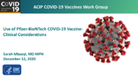 Use of PfizerBioNTech COVID19 vaccine  clinical considerations