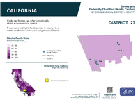 CA Congressional District 27 Stroke and Federally Qualified Health Centers Map 118th Congress