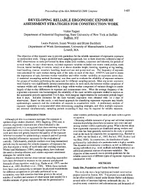 Developing Reliable Ergonomics Exposure Assessment Strategies for Construction Work