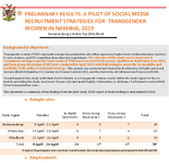PRELIMINARY RESULTS A PILOT OF SOCIAL MEDIA RECRUITMENT STRATEGIES FOR TRANSGENDER WOMEN IN NAMIBIA 2019