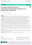 Occupational Physical Activity and Cardiovascular Disease Mortality in the United States 19882019