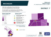 MI Congressional District 07 Stroke and Stroke Centers Map 118th Congress