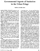 Governmental aspects of sanitation in the urban fringe