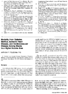 Mortality from diabetes mellitus ischemic heart disease and cerebrovascular disease among blacks in a higher income area