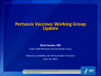 Pertussis Vaccines Working Group update