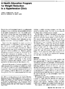 A health education program for weight reduction in a hypertension clinic