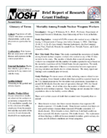 Brief Report of Research Grant Findings Mortality among Female Nuclear Weapons Workers