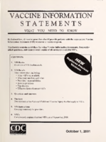 Vaccine information statements  what you need to know