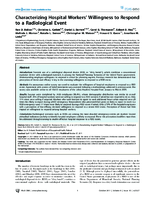 Characterizing Hospital Workers Willingness to Respond to a Radiological Event