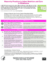 Maternity Practices in Infant Nutrition and Care mPINC in Oklahoma 2010
