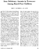 Iron deficiency anemia in Tennessee among rural poor children
