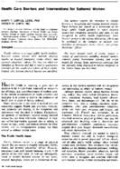 Health Care Barriers And Interventions For Battered Women