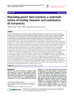 Measuring parent food practices a systematic review of existing measures and examination of instruments