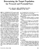 Determining The Target Population For Prenatal And Postnatal Care