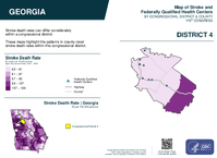 GA Congressional District 04 Stroke and Federally Qualified Health Centers Map 119th Congress
