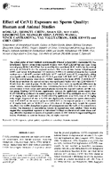 Effect of CrVI Exposure on Sperm Quality Human and Animal Studies