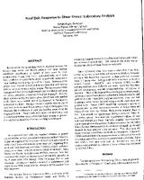 Roof Bolt Response to Shear Stress Laboratory Analysis
