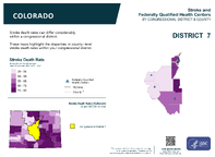 CO Congressional District 07 Stroke and Federally Qualified Health Centers Map 118th Congress