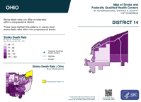 OH Congressional District 14 Stroke and Federally Qualified Health Centers Map 119th Congress