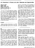 HIV prevention in prisons and jails obstacles and opportunities