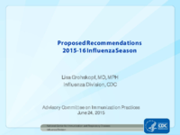Proposed recommendations 201516 influenza season