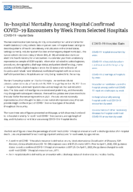 InHospital Mortality Among Hospital Confirmed COVID19 Encounters by Week from Selected Hospitals January 12 2022
