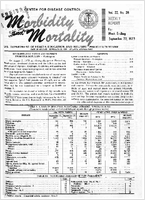 Morbidity and Mortality Weekly Report Vol 22 No 38 week ending September 22 1973