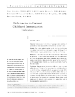 Deficiencies in current childhood immunization indicators