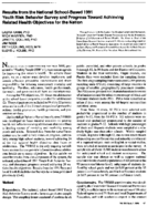 Results From The National SchoolBased 1991 Youth Risk Behavior Survey And Progress Toward Achieving Related Health Objectives For The Nation